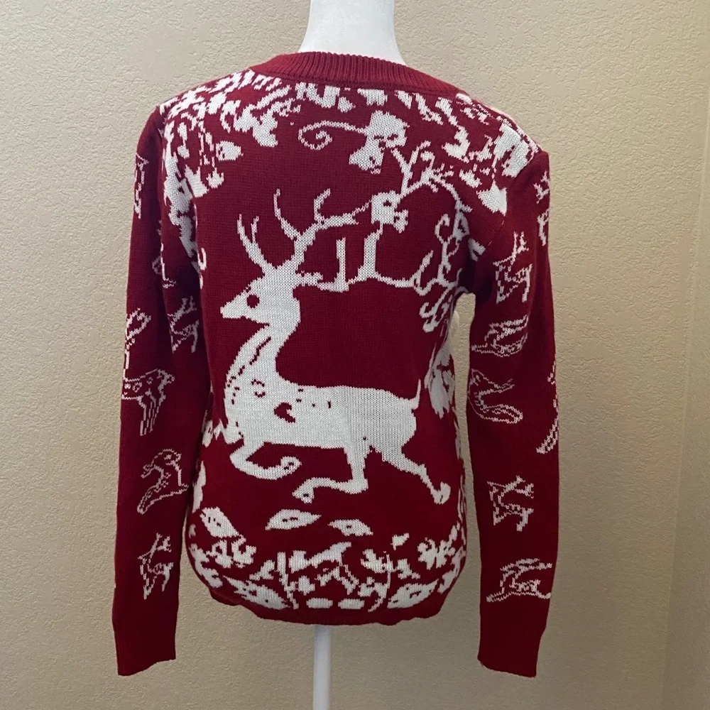 Festive Red Santa Sweater. Size S. Cute design!